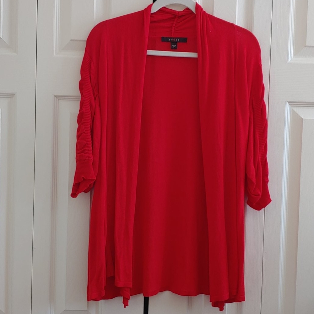 Fever light 3/4 sleeve cardigan RED